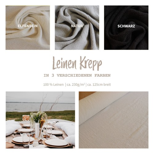 Leinen krepp reinleinen - -,