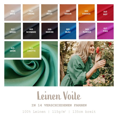 Leinen voile meterware - voile,